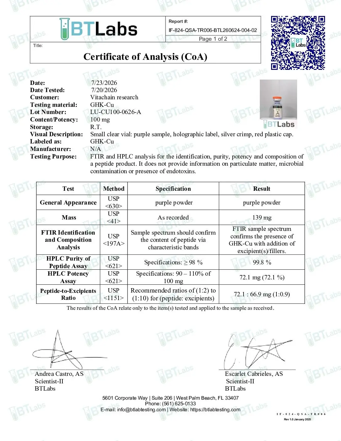 GHK-Cu 70mg kit laboratory research product image 2